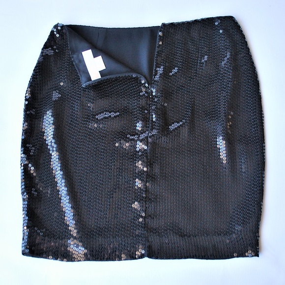 Michael Kors Sequin Black Mini Skirt Size 2 - Picture 5 of 8